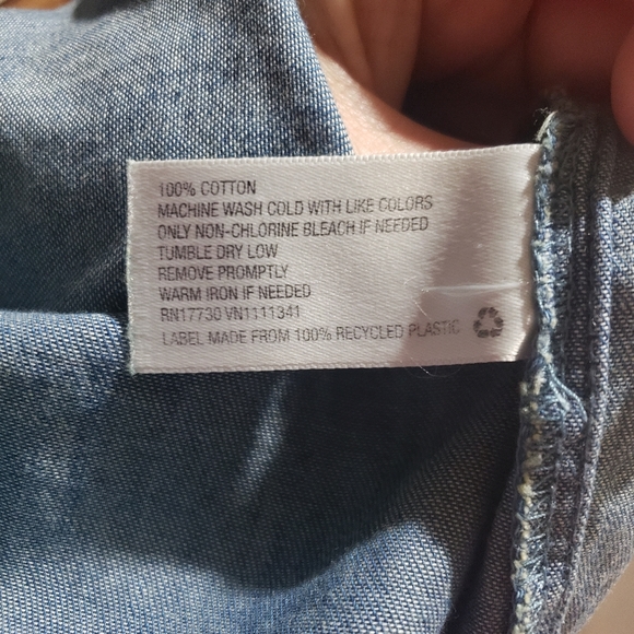 Mossimo m country chic super soft denim ruffle flounce neckline eyelash hems - Picture 7 of 9